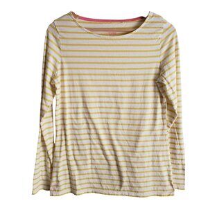 Boden Yellow Striped Top US 6 Cotton Lightweight Tee Preppy Shirt